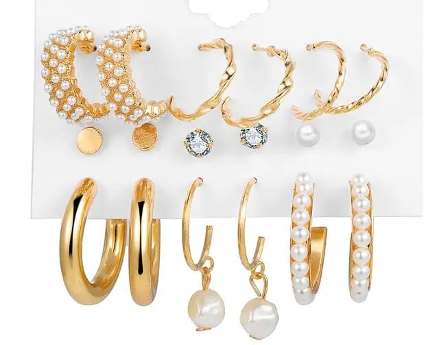 Korean earrings combo set