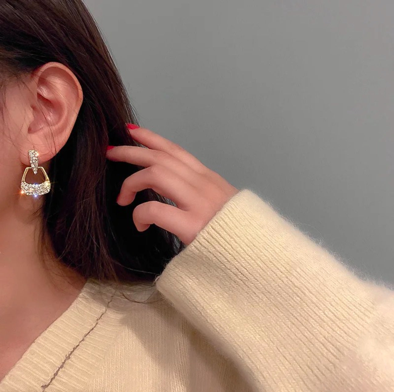 Korean geometric stud earrings