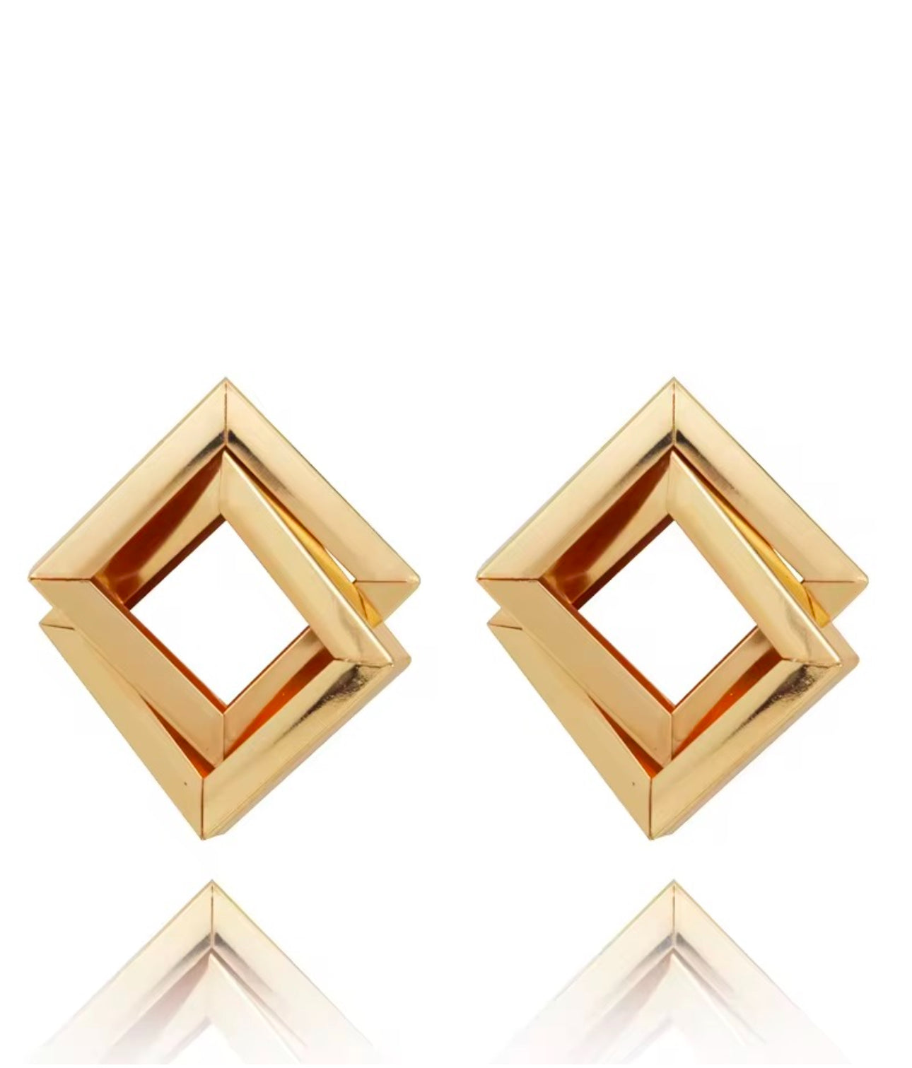Oversized double layer geometric hoops