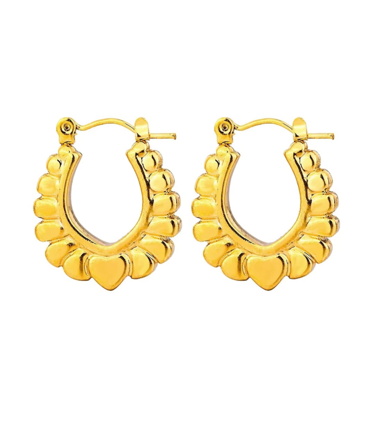 U heart hoop anti tarnish earrings
