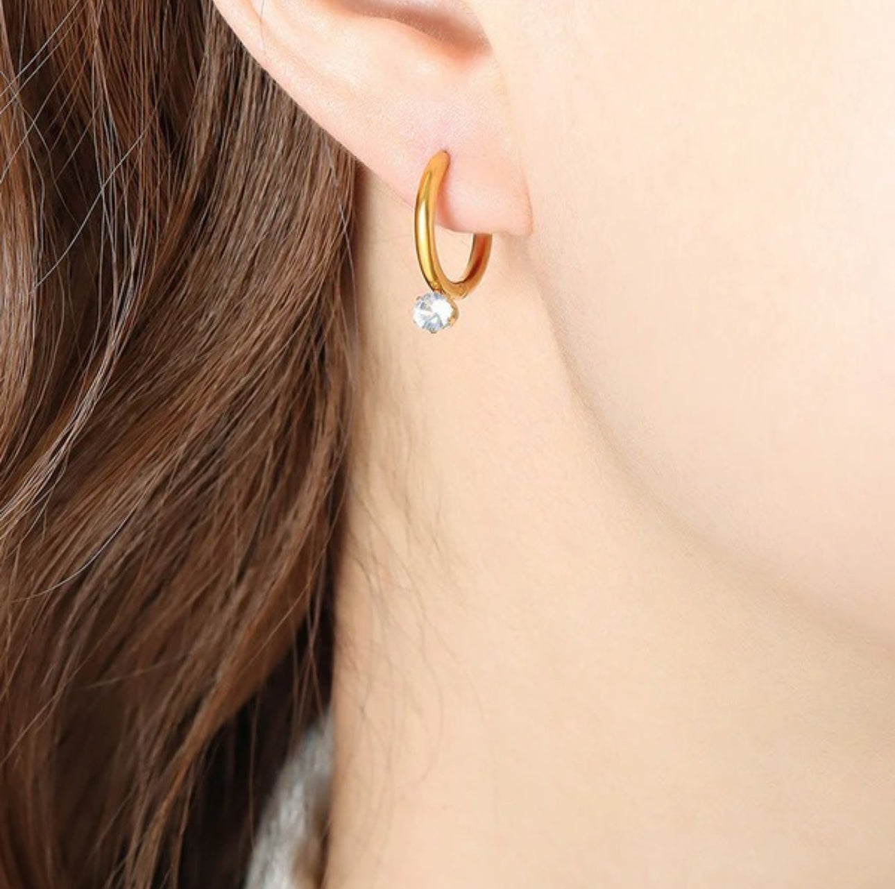 Gold huggie hoop anti tarnish earrings
