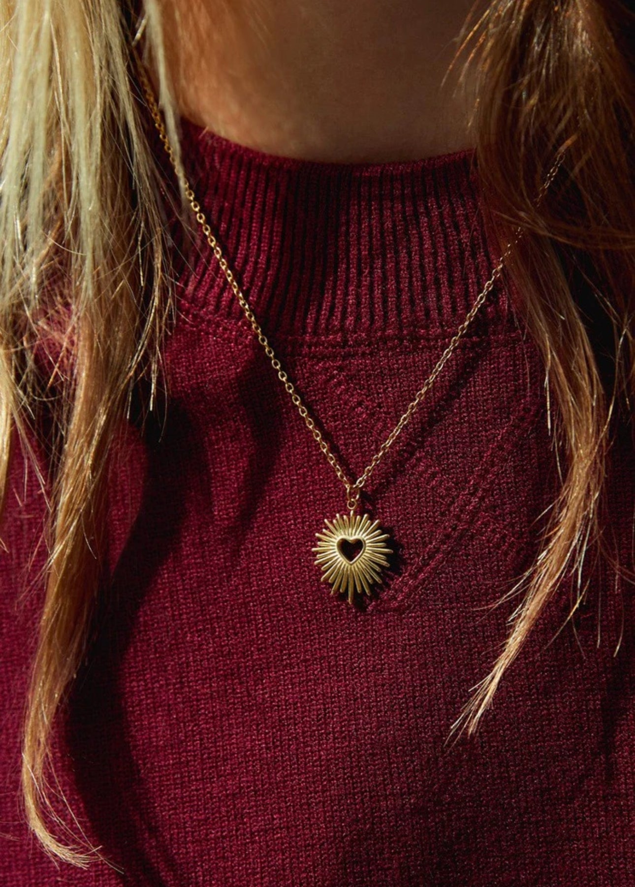 Sun heart necklace