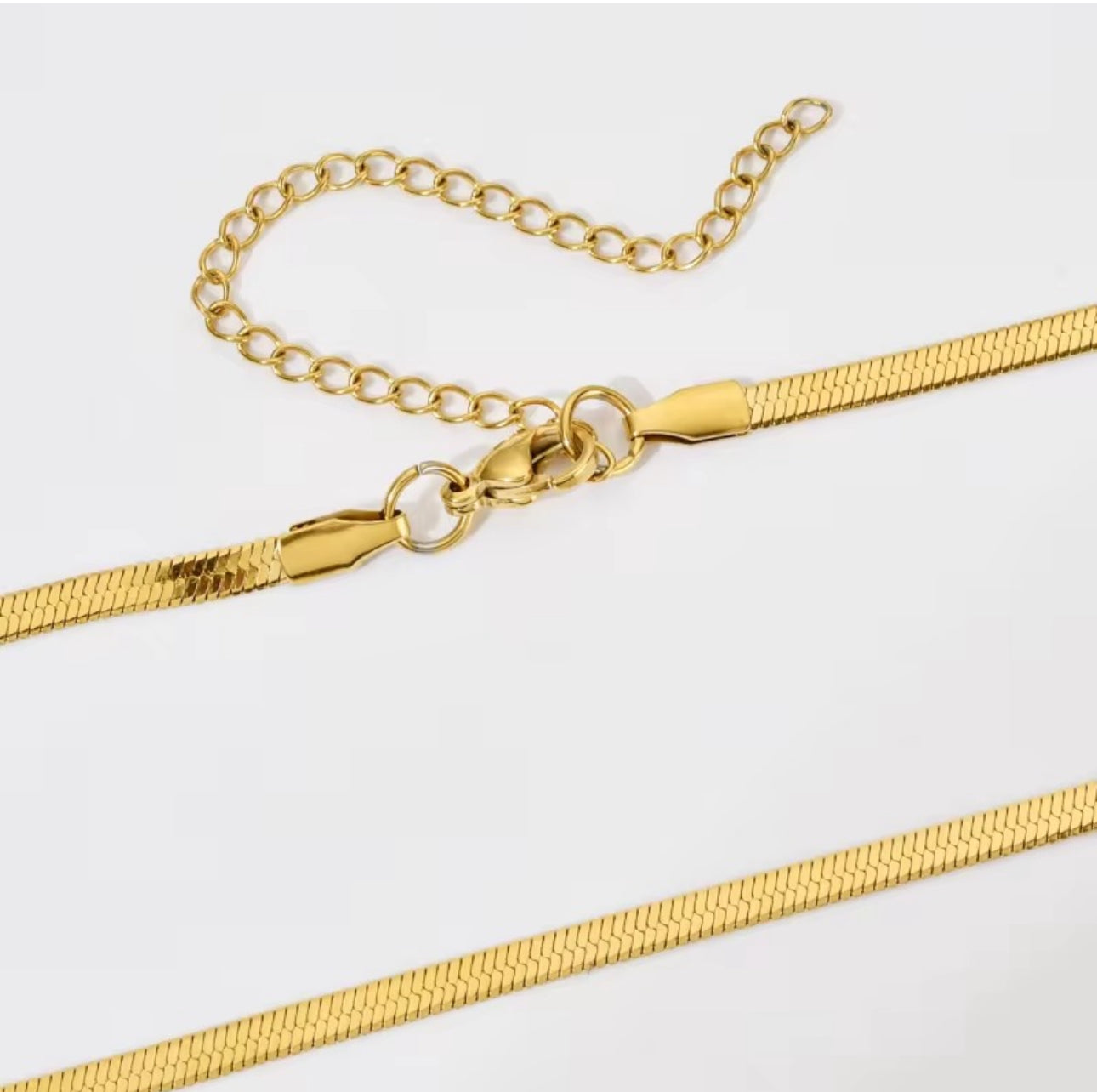 Gold flat snake chain