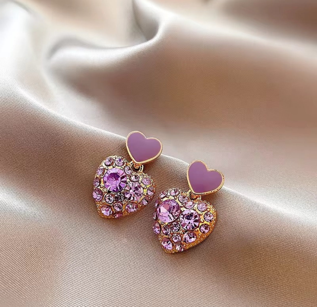 Trendy heart Purple Korean dangler