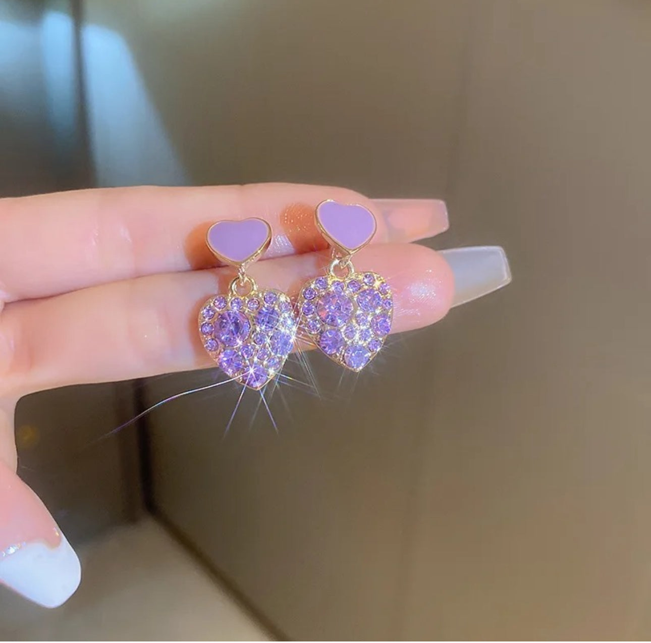 Trendy heart Purple Korean dangler