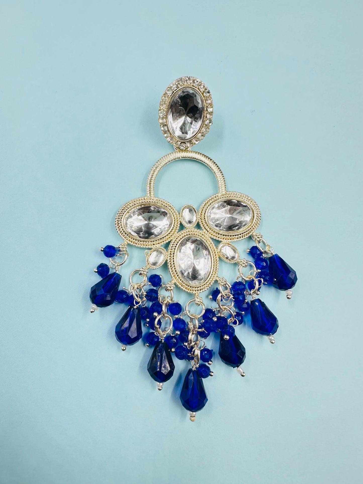 Blue Chandbali Earring