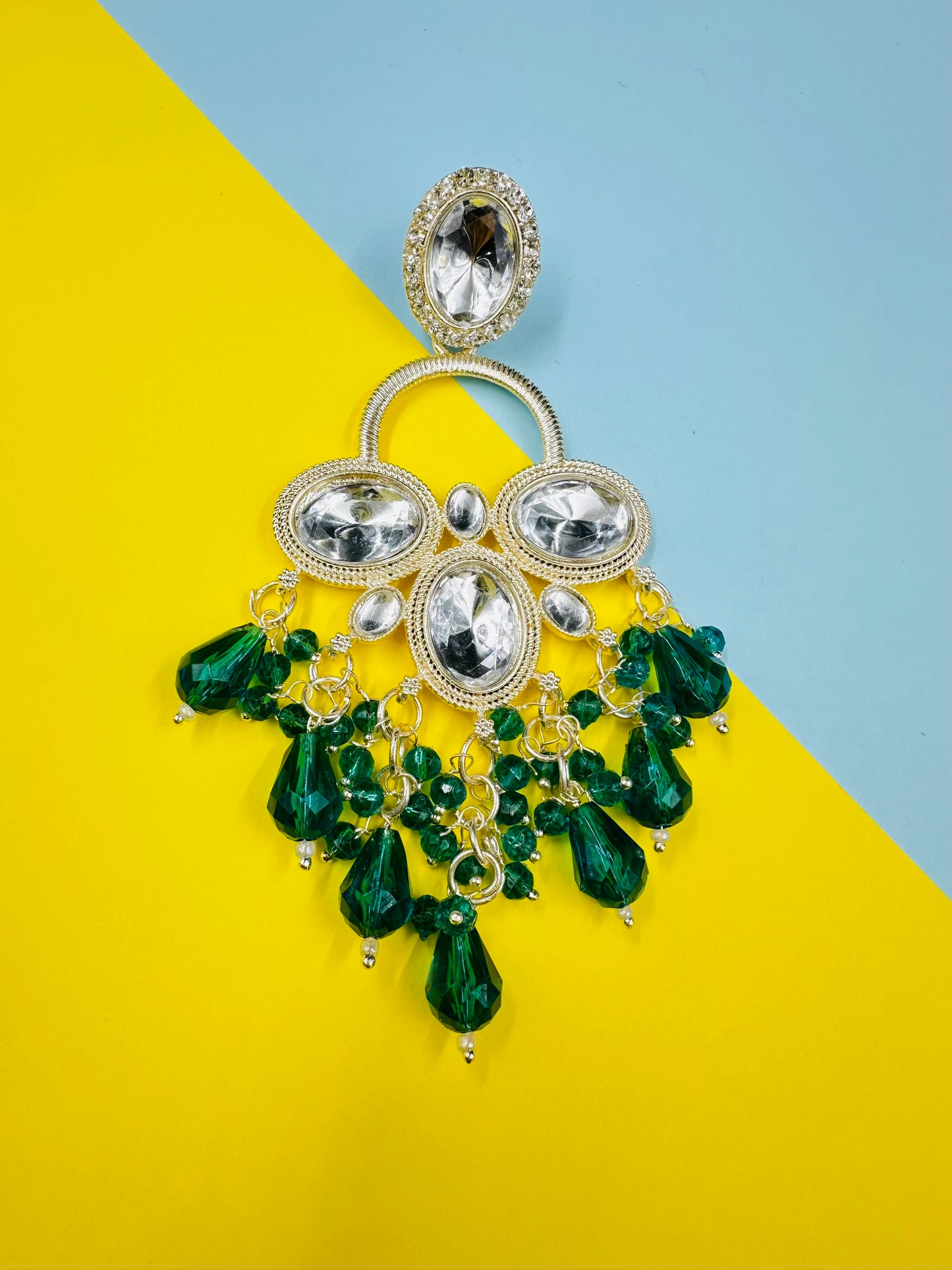 Green Chandbali Earring