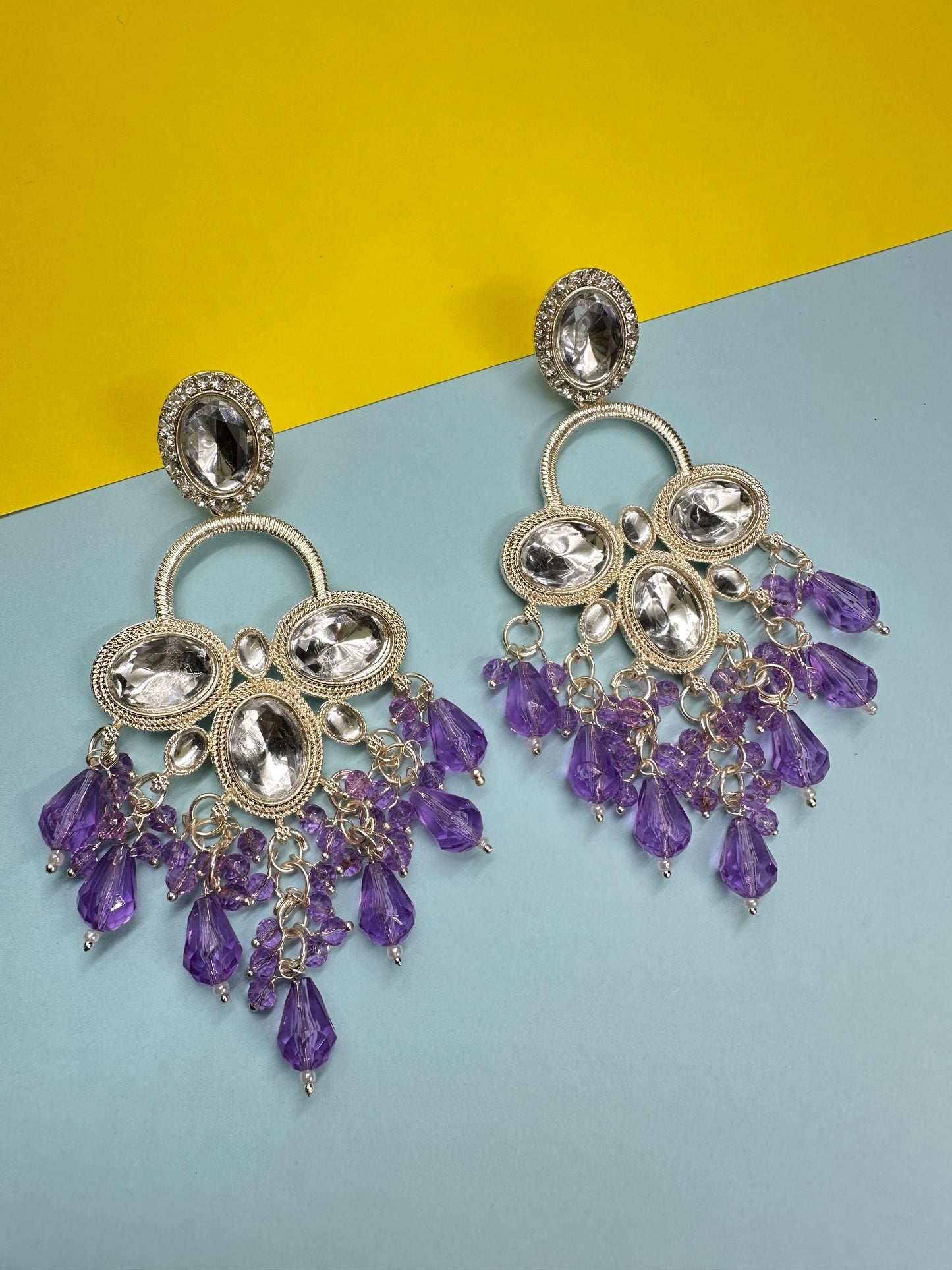 Violet Chandbali Earrings