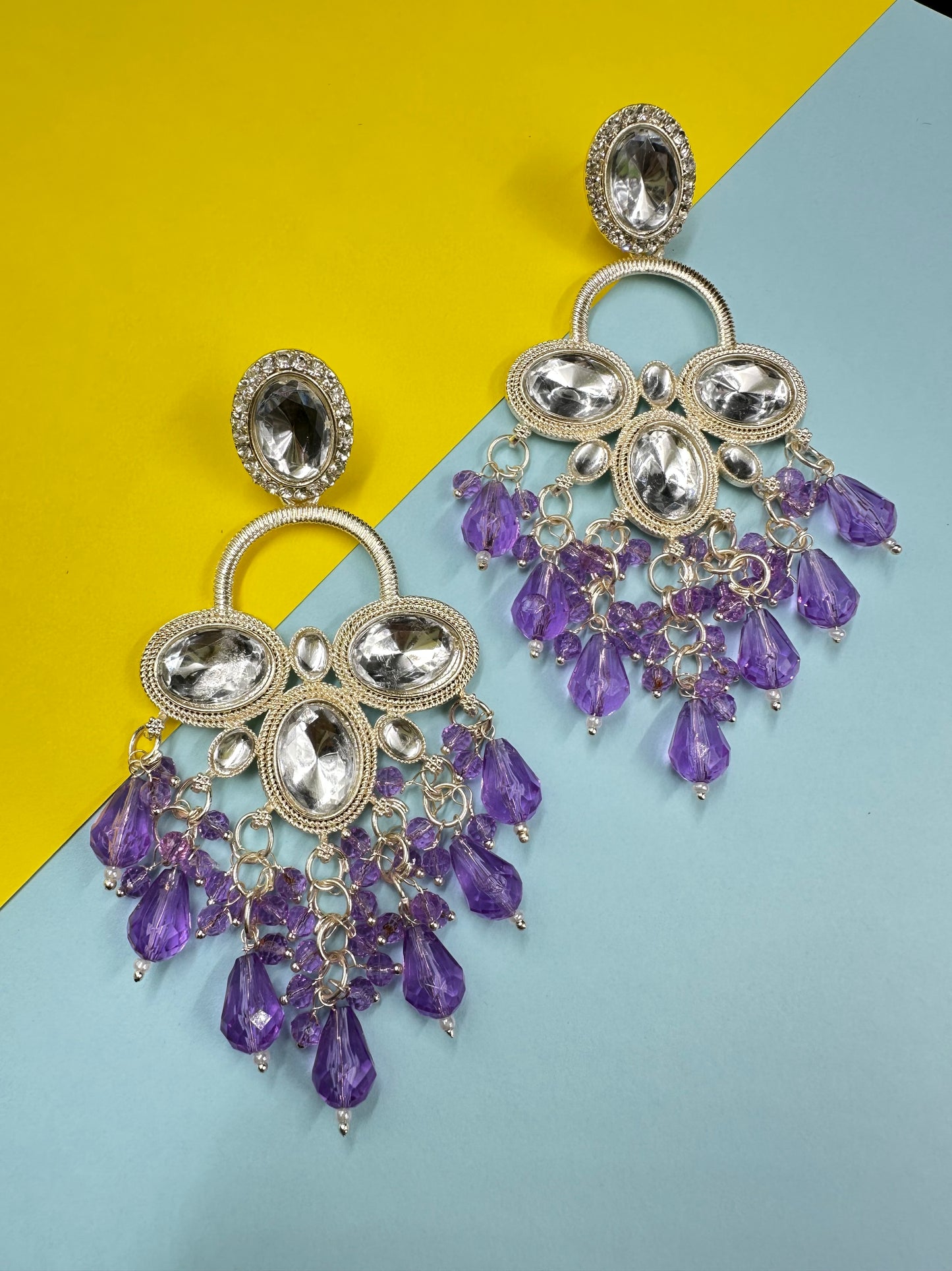 Violet Chandbali Earrings