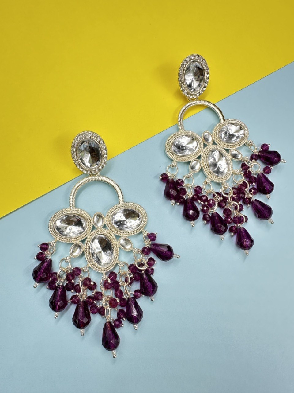 Violet Chandbali Earrings