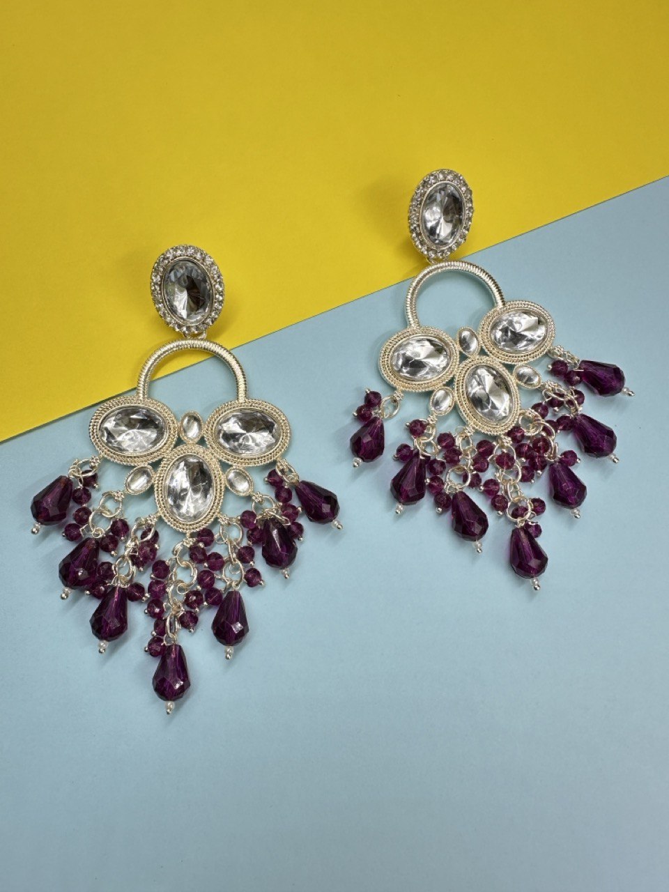 Violet Chandbali Earrings