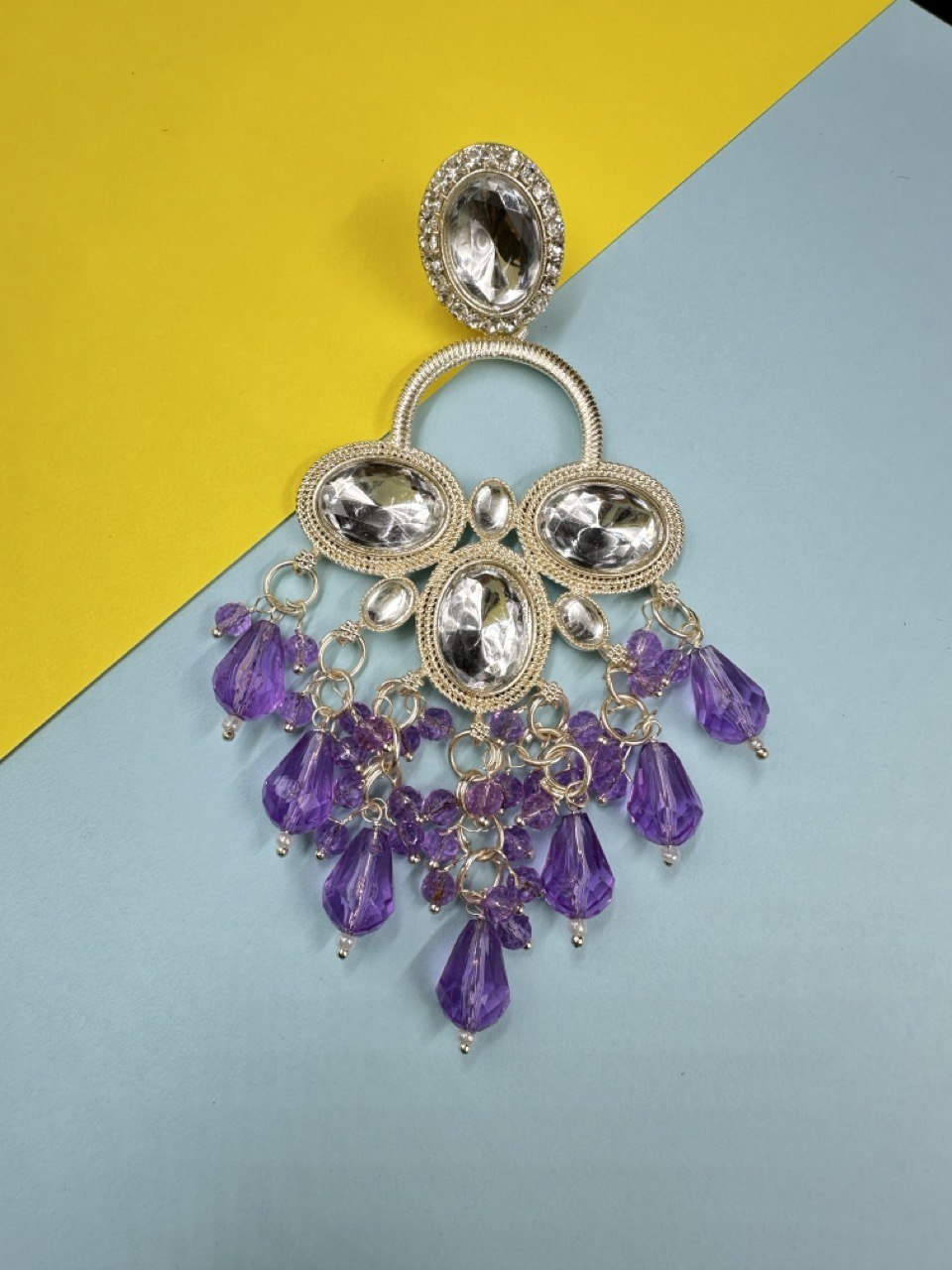Violet Chandbali Earrings