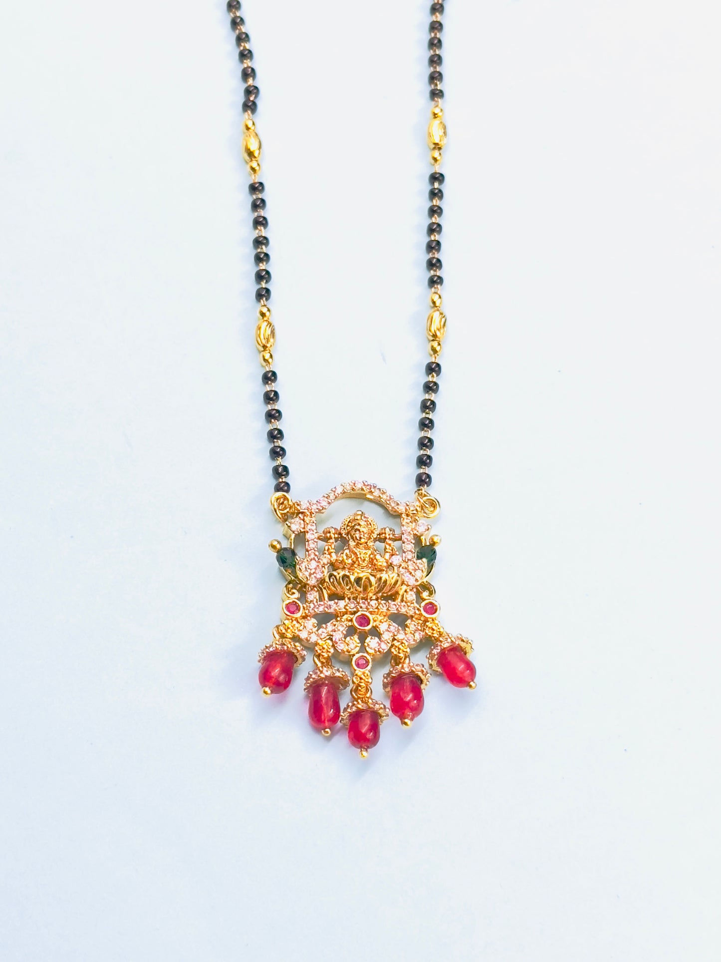 Mahalakshmi Red pendant Mangalsutra