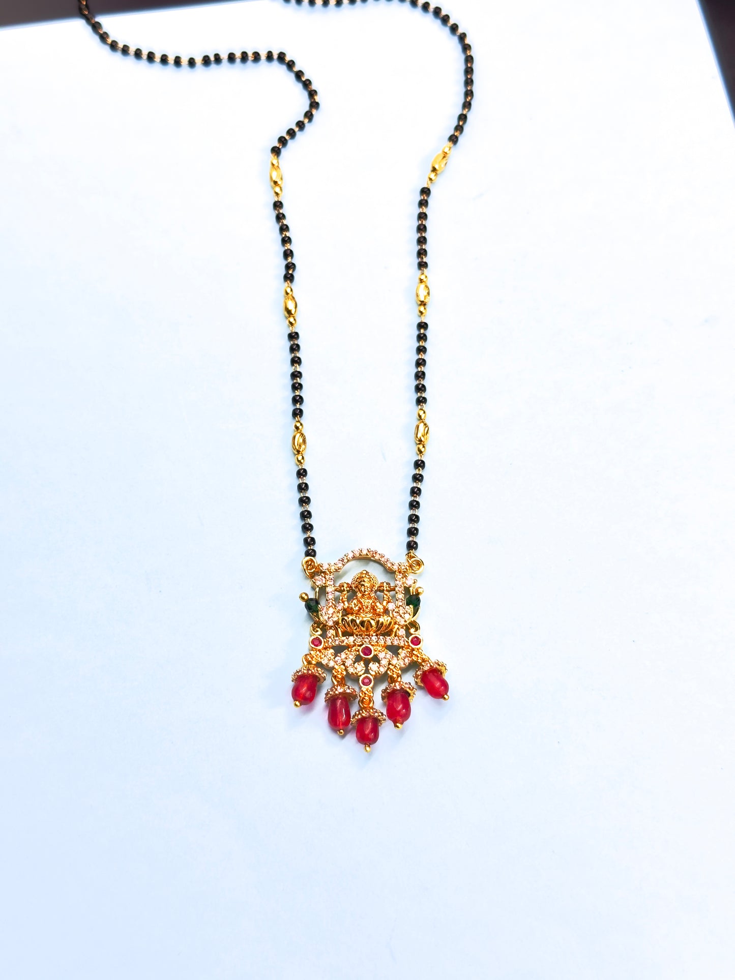 Mahalakshmi Red pendant Mangalsutra
