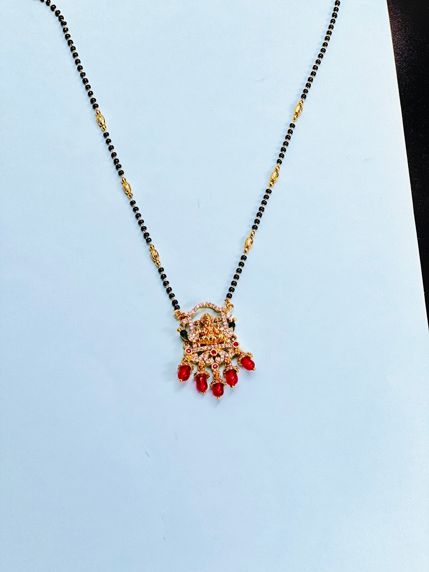 Mahalakshmi Red pendant Mangalsutra