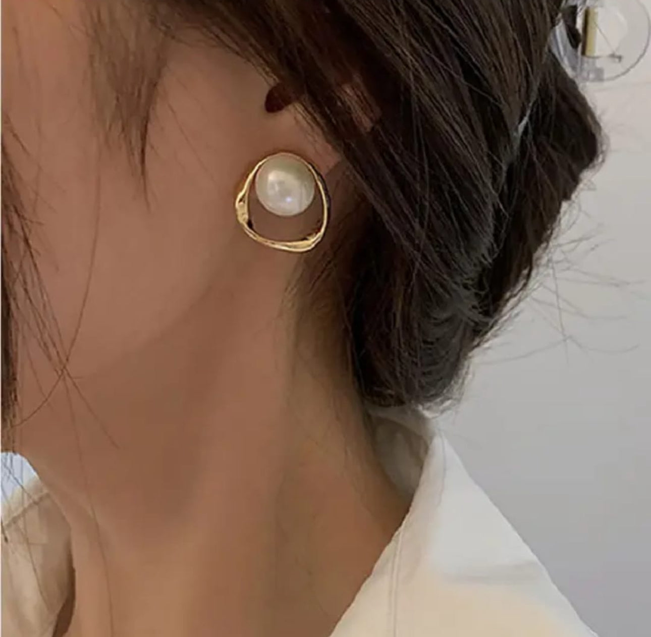 Pearl stud earrings