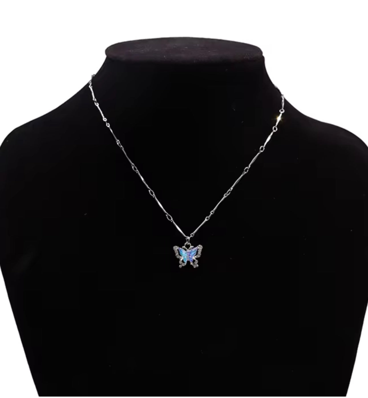 Trendy Korean blue pendant chain