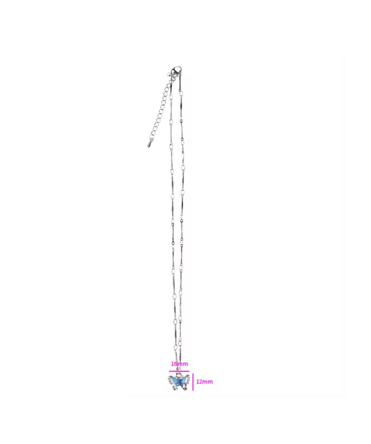 Trendy Korean blue pendant chain