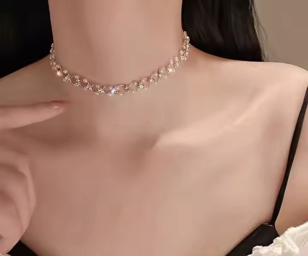 Luxury rhinestones shiny Choker necklace