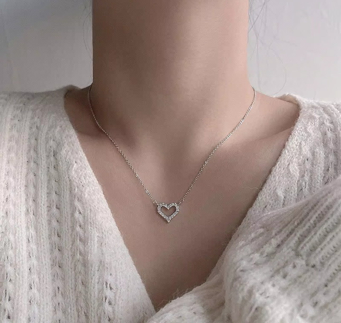 silver love pendant chain