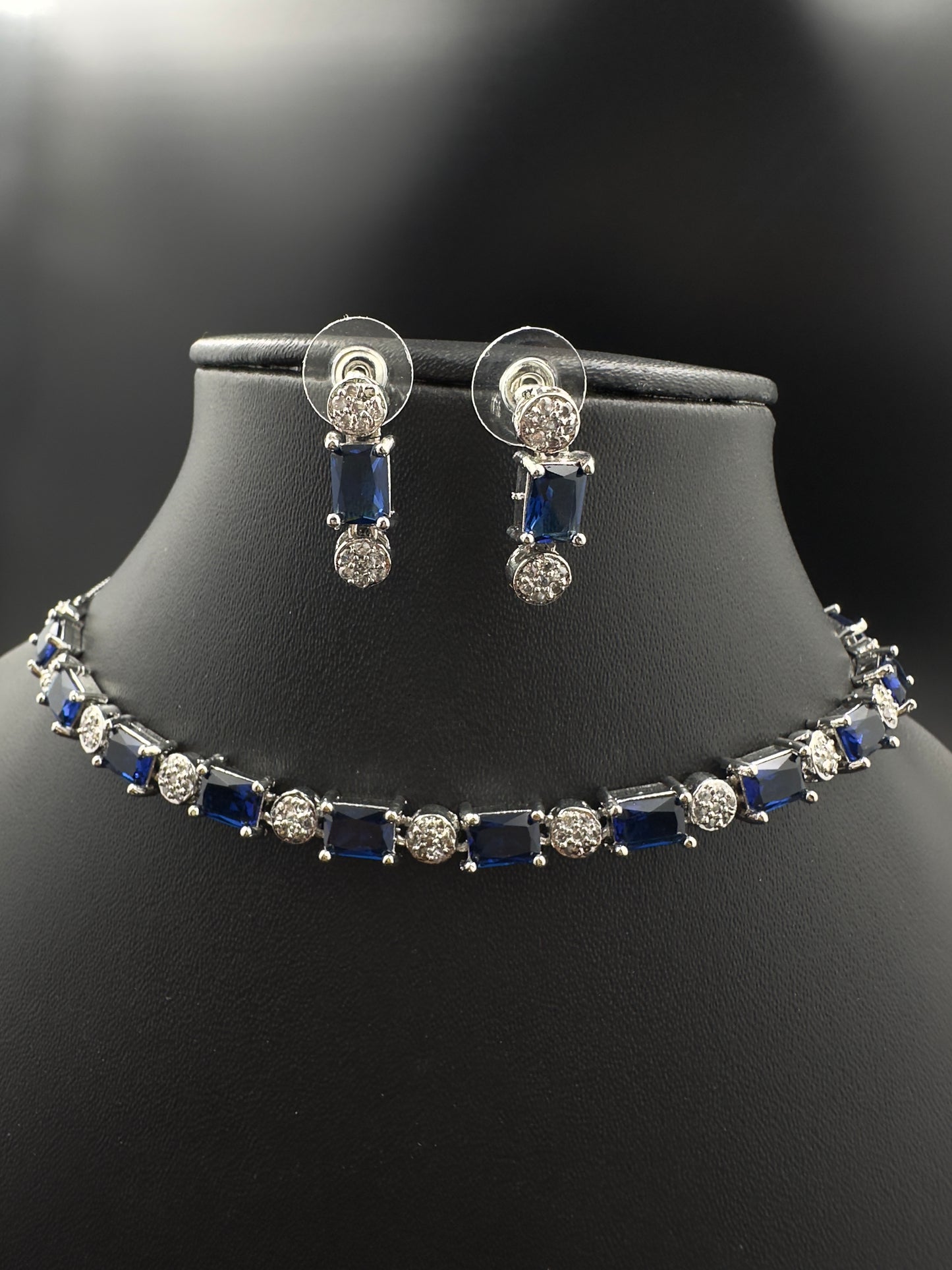 Blue American Diamond combo set