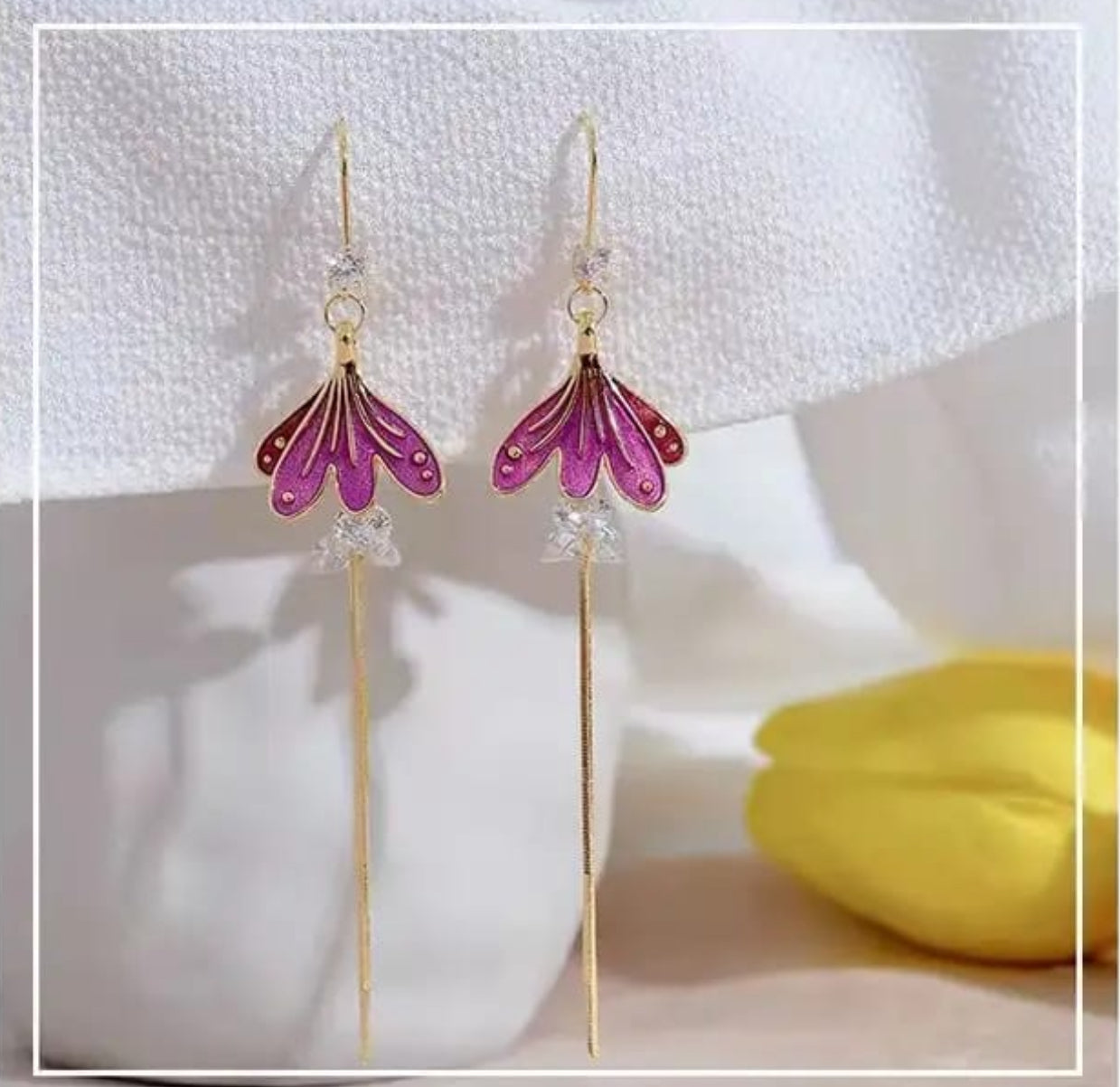 .Purple flower Korean crystal dangler