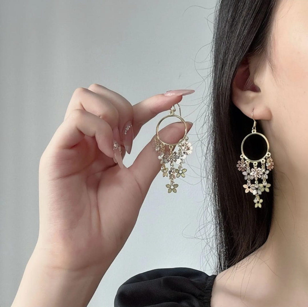 Trendy korean flower dangler
