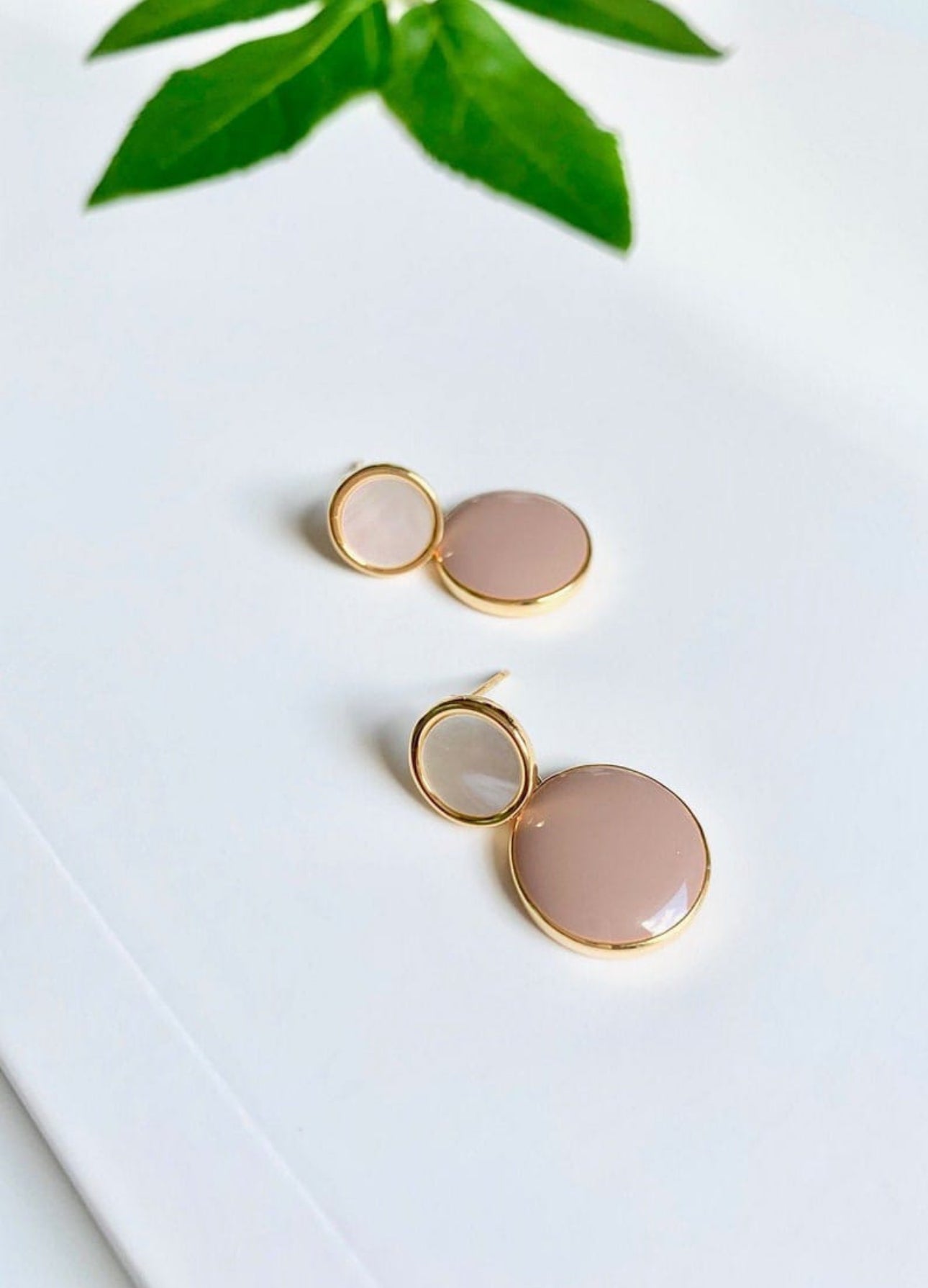 . Enamel water drop Korean earrings