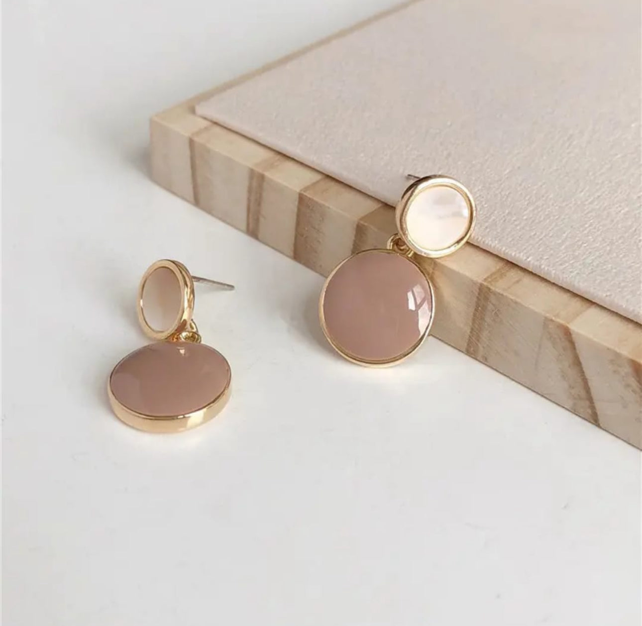 . Enamel water drop Korean earrings