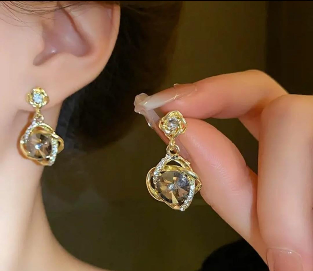 Trendy Korean stone dangler