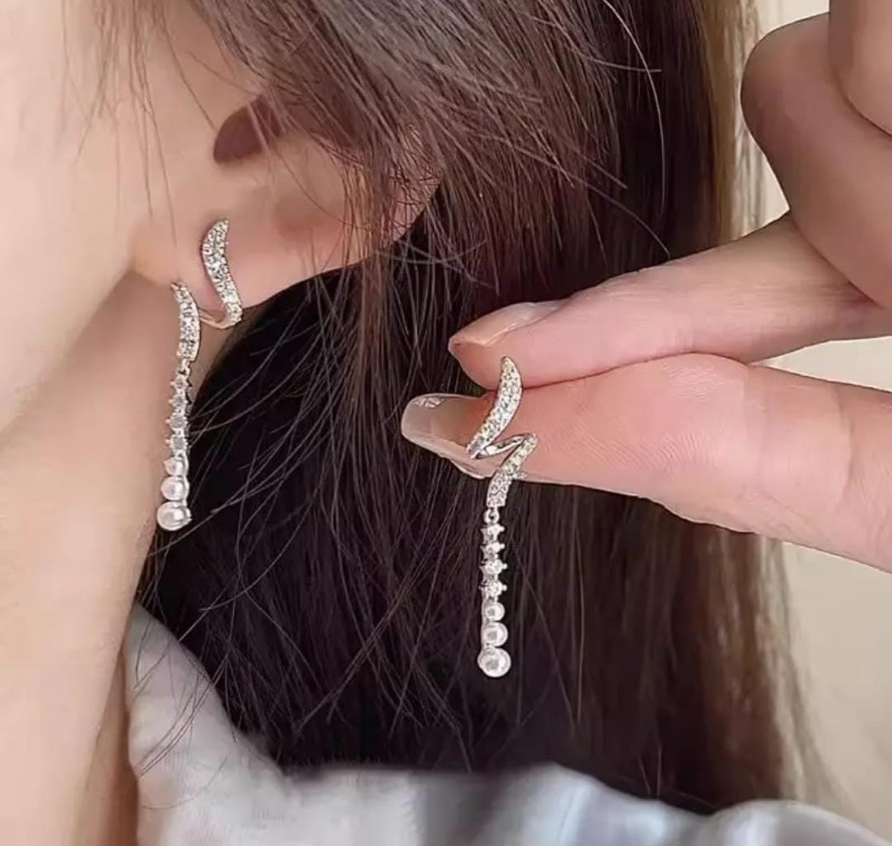 Trendy Korean stylish dangler earrings