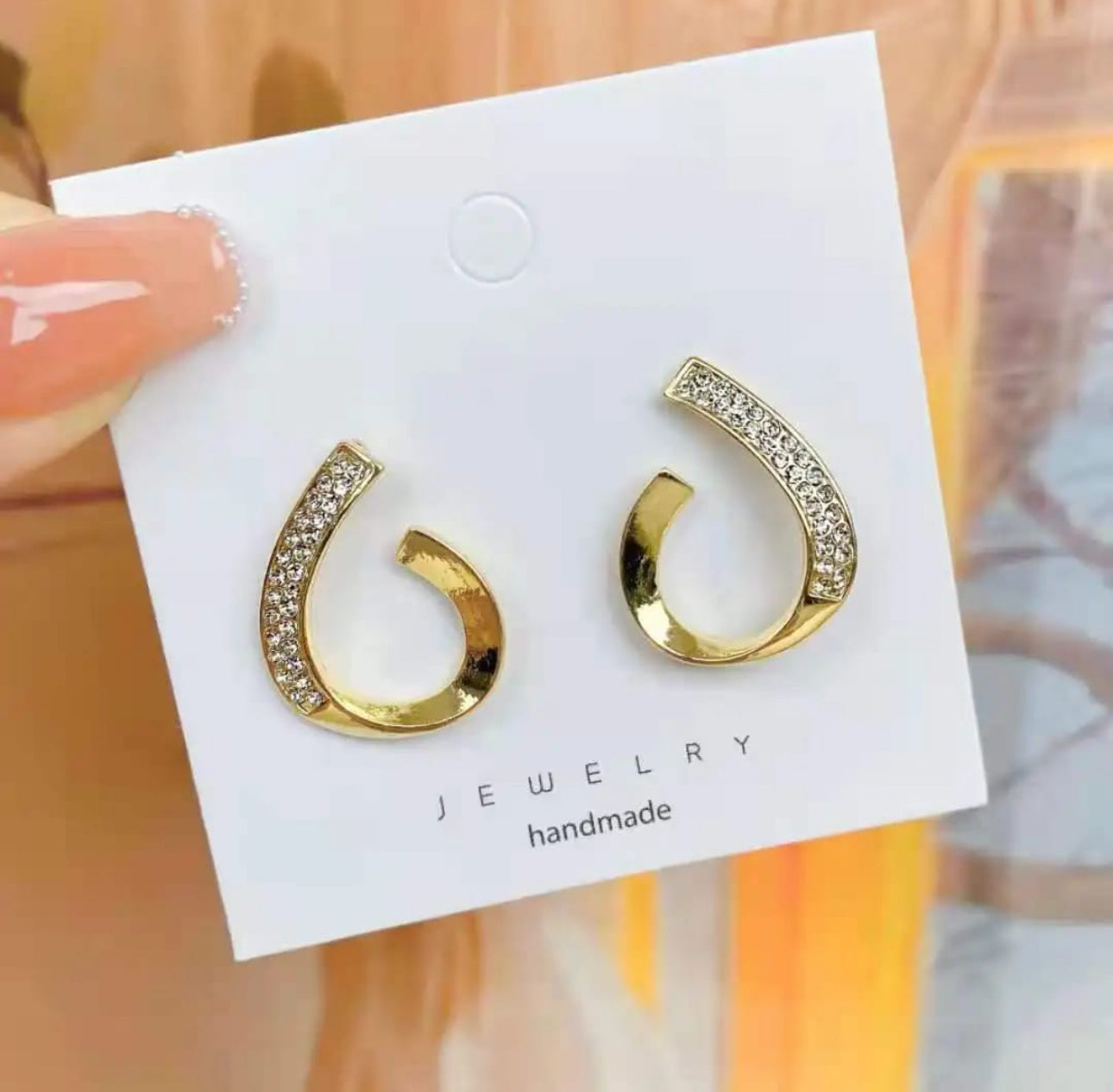 Trendy Korean semicircular hoops
