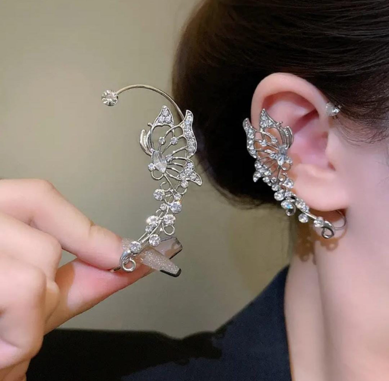 Ear Cuffs Wrap Crawler Earrings Vembley Korean No Piercing Zircon