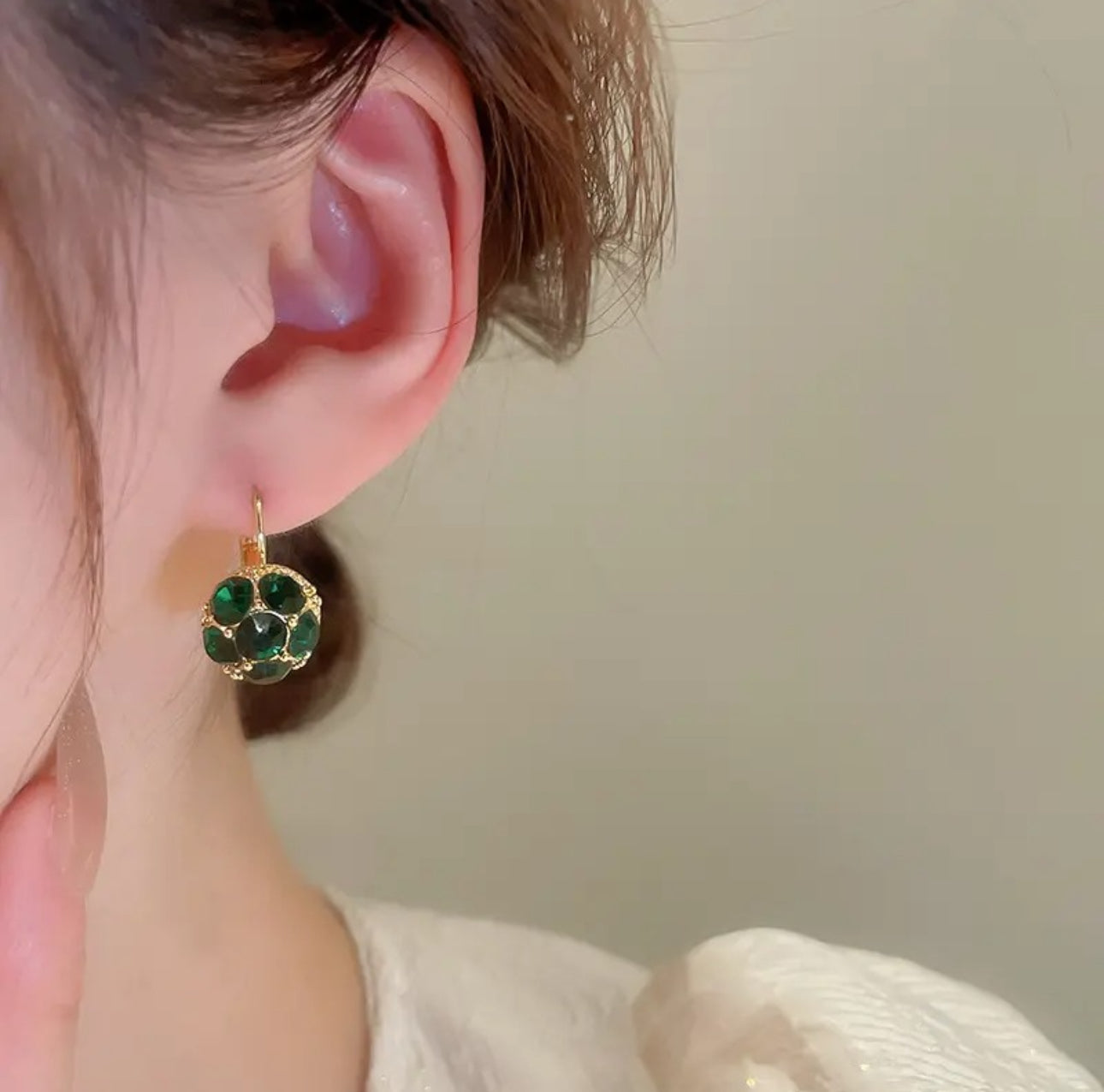 Green crystal ball dangler