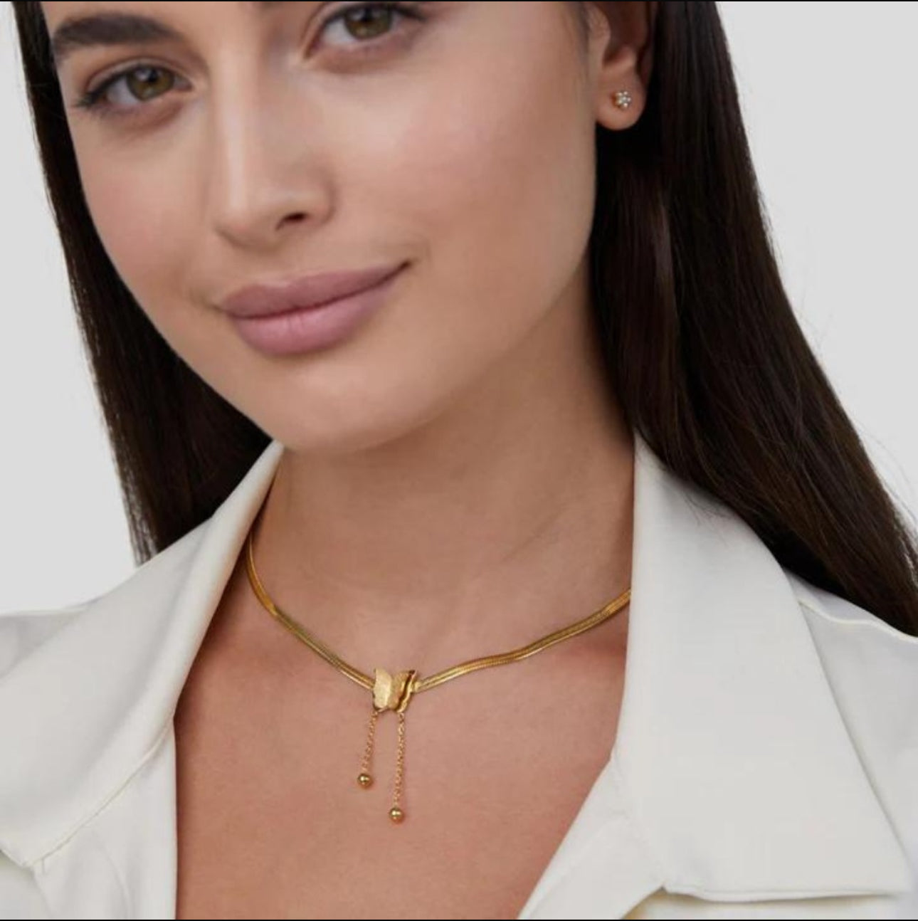 Butterfly anti tarnish snake chain