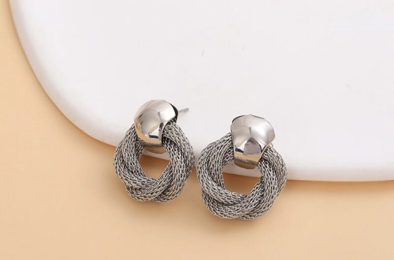 Silver Pearl stud Korean earrings