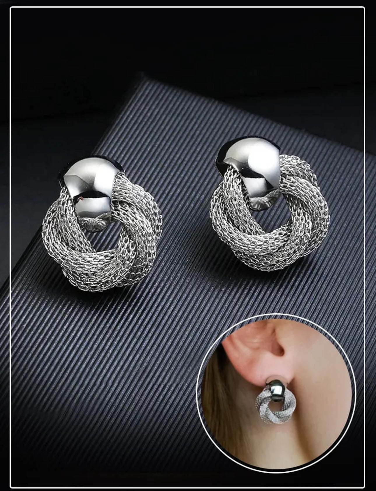 Silver Pearl stud Korean earrings