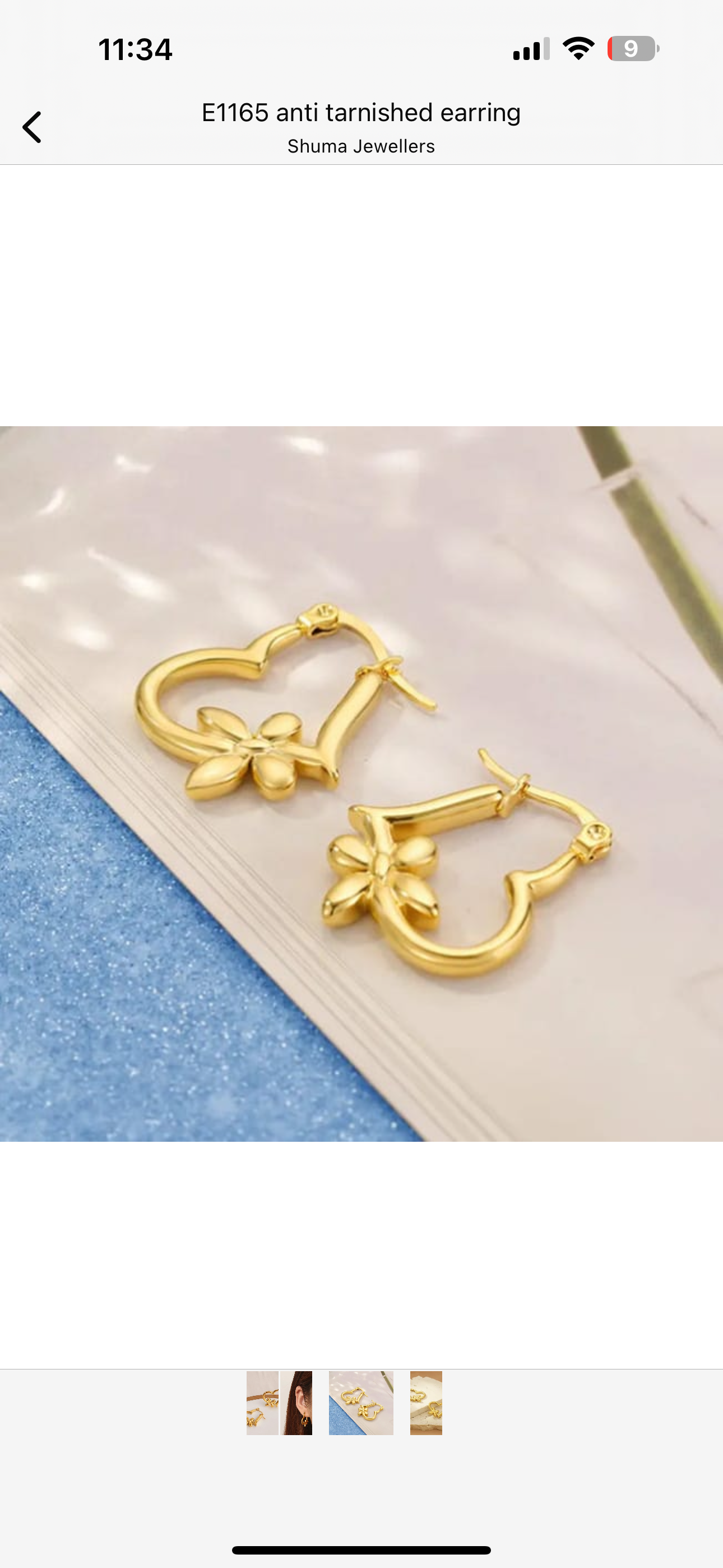 Floral hoop anti tarnish earings