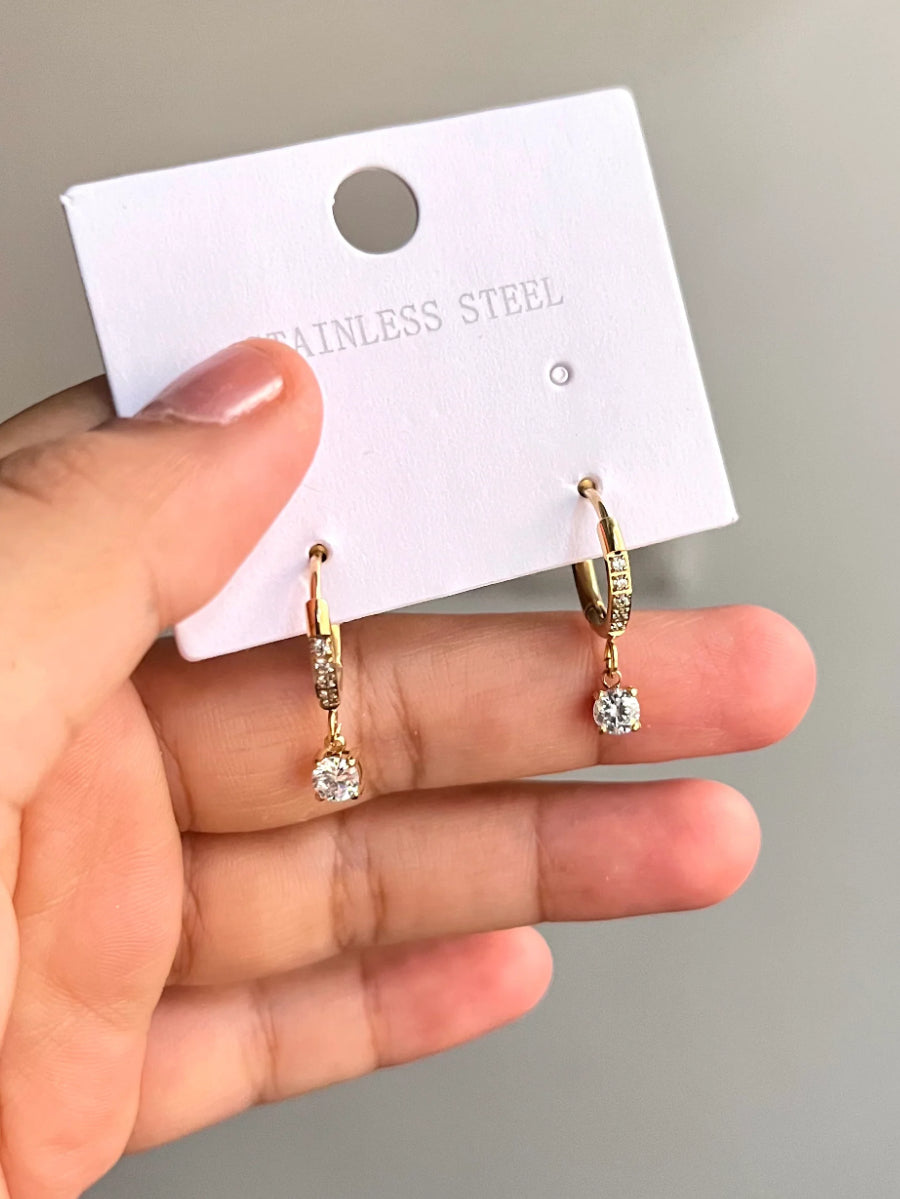 Gold huggie hoop anti tarnish earrings