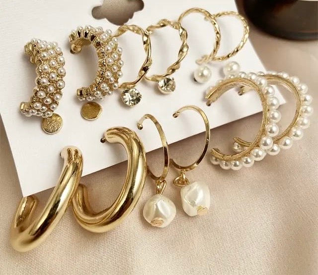 Korean earrings combo set