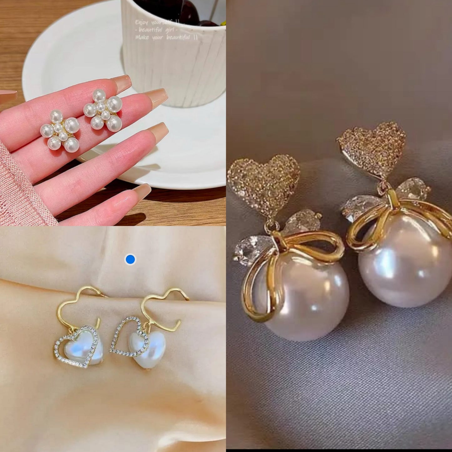 Trendy Korean earrings combo set of 3 earrings