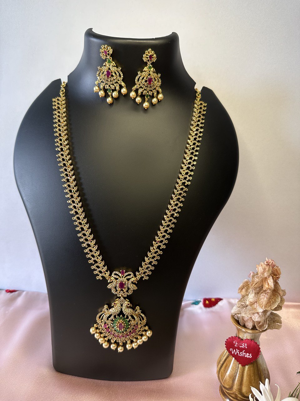 Multicolour gold plated jewellery set