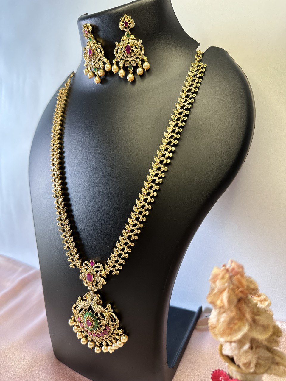 Multicolour gold plated jewellery set