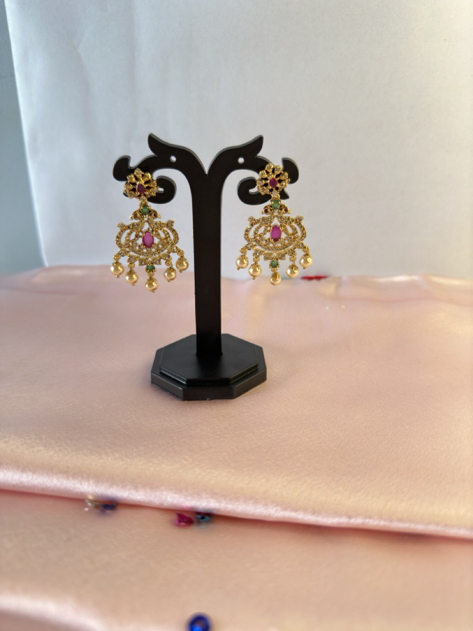 Multicolour gold plated jewellery set