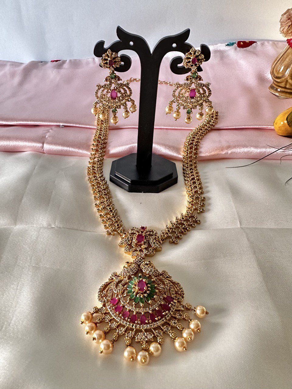 Multicolour gold plated jewellery set