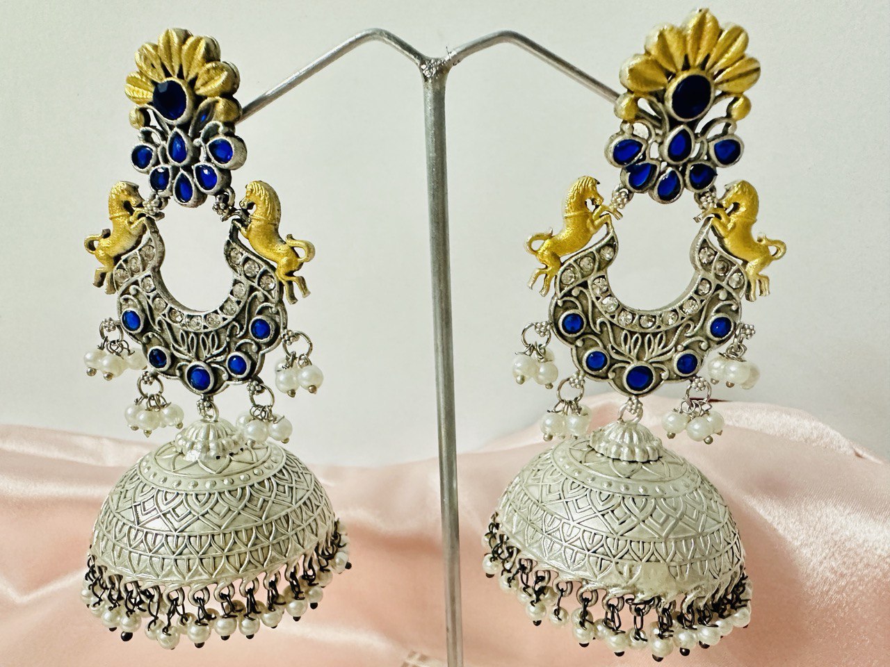 Blue Silver Antique dangler