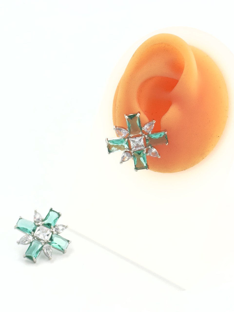 Sea green American Diamond studs