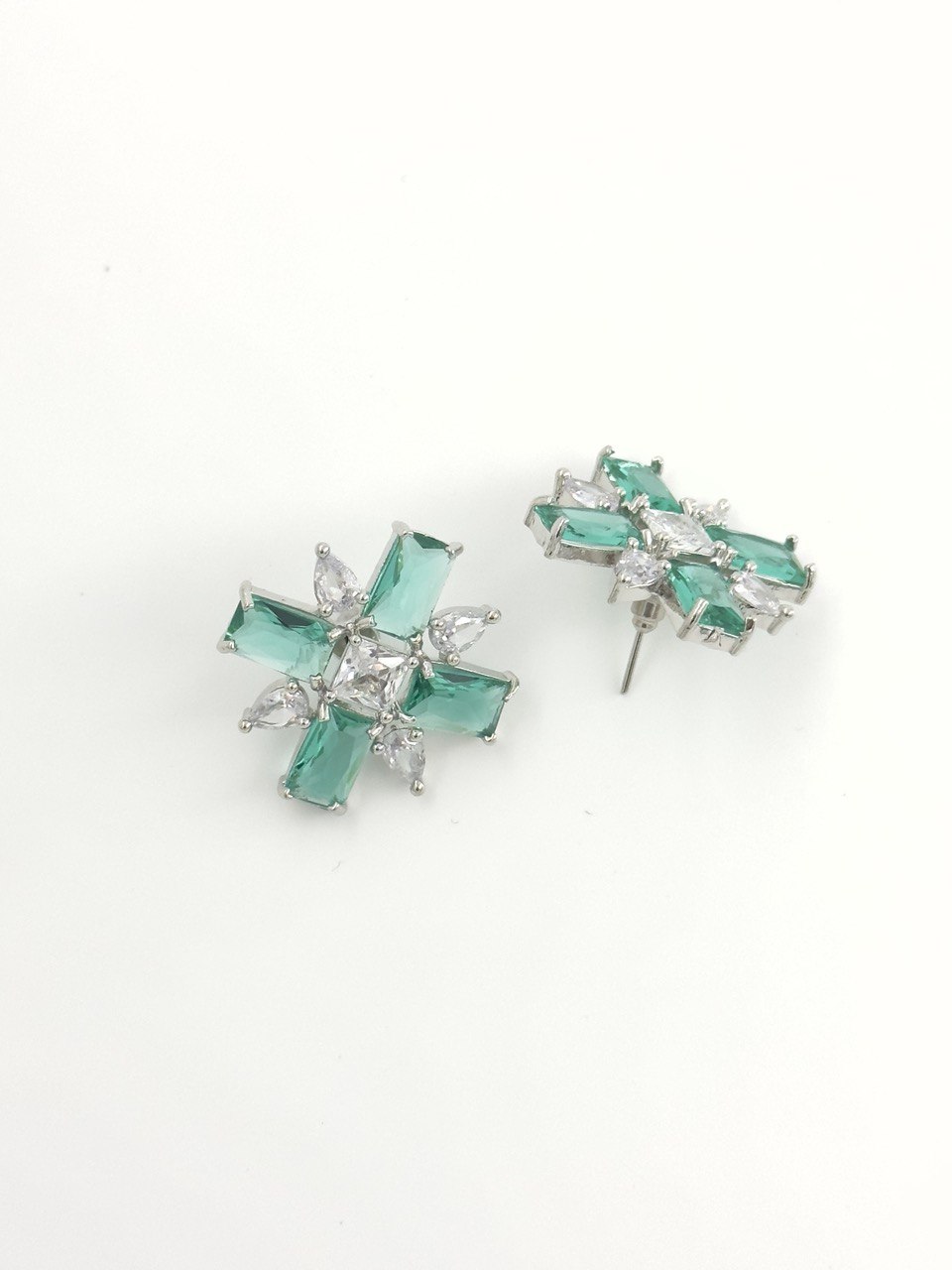 Sea green American Diamond studs