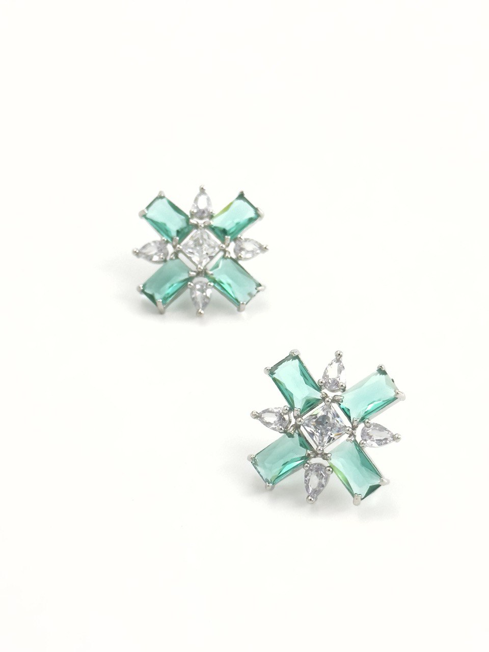 Sea green American Diamond studs