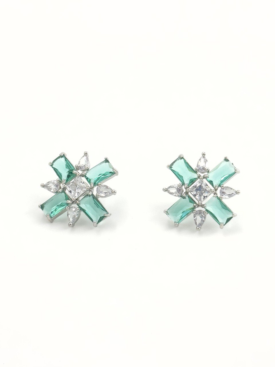 Sea green American Diamond studs